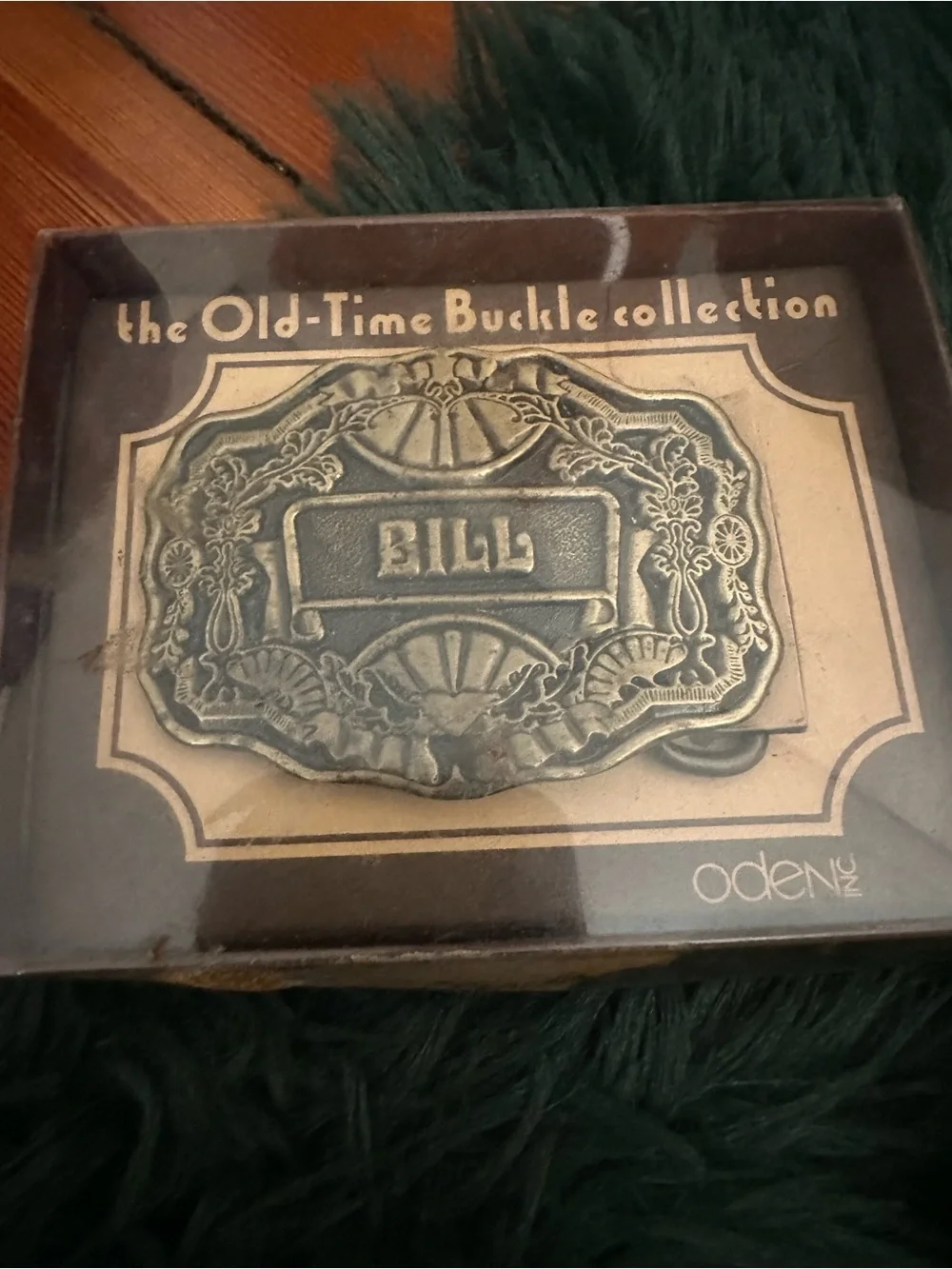 Vintage Oden Inc. “Bill”  Western Belt Buckle w/ Box Old-Time Buckle Collection